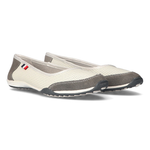 Skórzane półbuty Filippo DP142/23 WH GR biało-szare Skórzane półbuty Filippo DP142/23 WH GR biało-szare