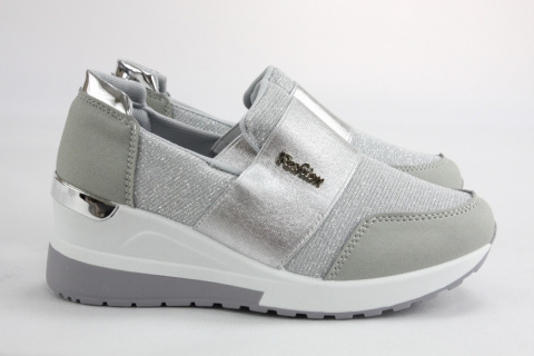 Damskie sneakersy srebrne Damskie sneakersy srebrne