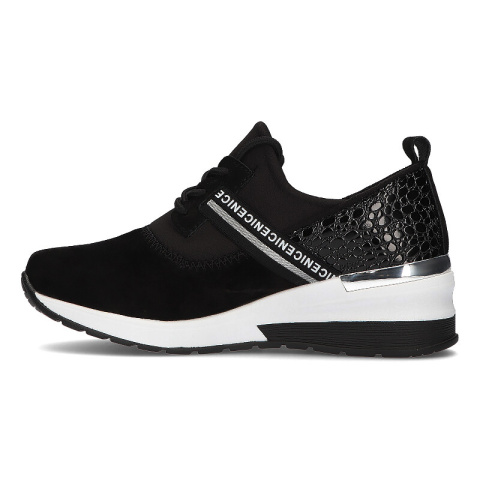 Skórzane sneakersy damskie Filippo DP1388 BK czarne Skórzane sneakersy damskie Filippo DP1388 BK czarne