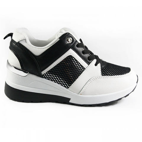 Sneakersy damskie biało-czarne Sneakersy damskie biało-czarne