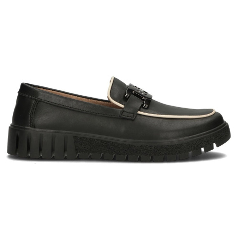 Skórzane półbuty damskie Filippo DP4728/23 BK czarny Skórzane półbuty damskie Filippo DP4728/23 BK czarny
