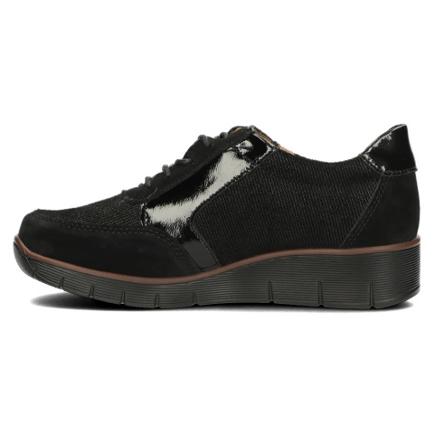 Skórzane sneakersy damskie na platformie Filippo DP4912/23 BK czarny Skórzane sneakersy damskie na platformie Filippo DP4912/23 BK czarny