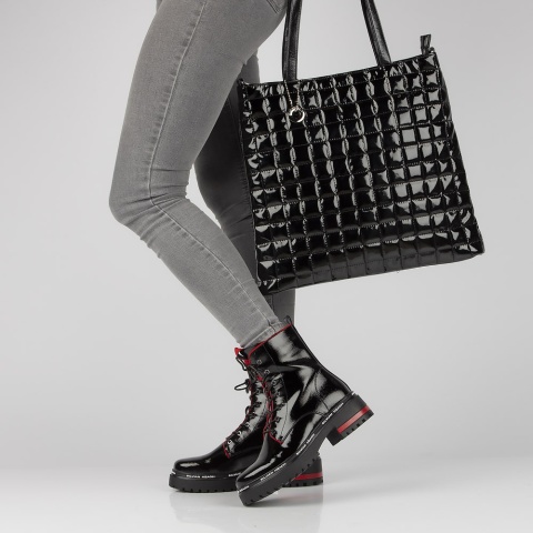 Skórzane botki damskie Filippo DBT3108/25BK czarne