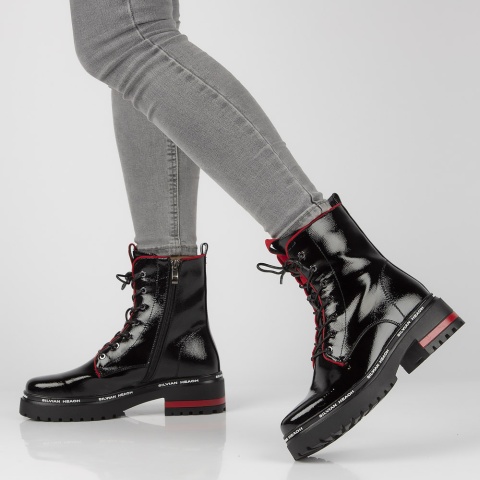 Skórzane botki damskie Filippo DBT3108/25BK czarne