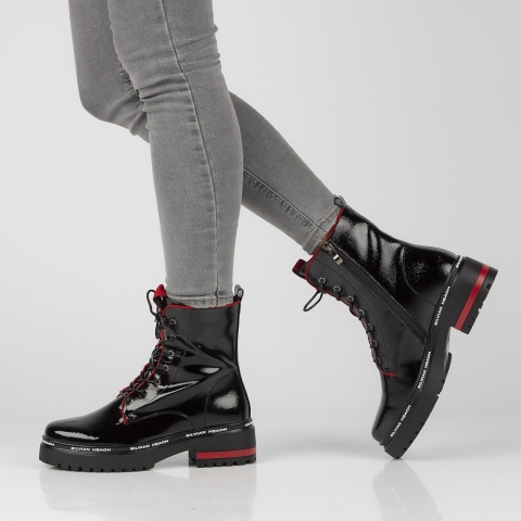 Skórzane botki damskie Filippo DBT3108/25BK czarne