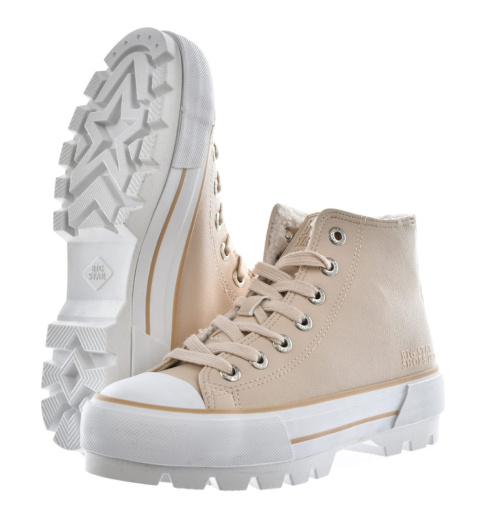 Wysokie trampki damskie Big Star Shoes MM274038 beż Wysokie trampki damskie Big Star Shoes MM274038 beż