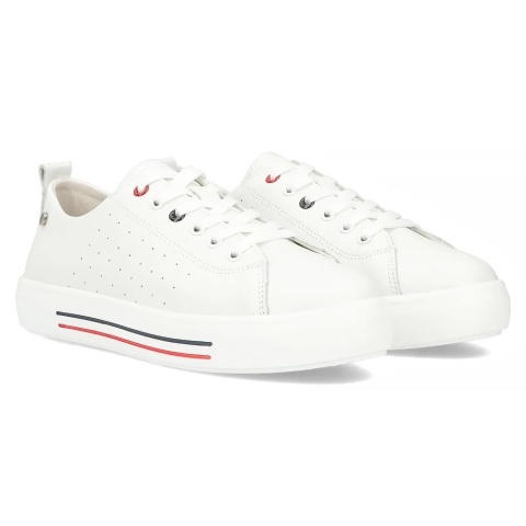 Skórzane sneakersy damskie Filippo DP6029/24 WH biały Skórzane sneakersy damskie Filippo DP6029/24 WH biały