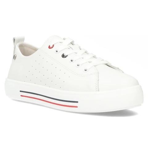 Skórzane sneakersy damskie Filippo DP6029/24 WH biały Skórzane sneakersy damskie Filippo DP6029/24 WH biały