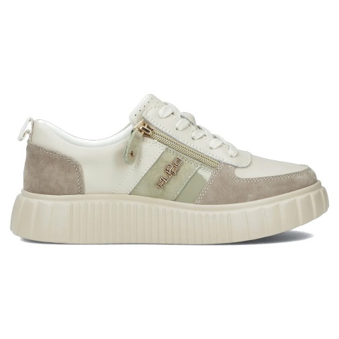 Skórzane sneakersy damskie na platformie Filippo DP6121/24 BE beż Skórzane sneakersy damskie na platformie Filippo DP6121/24 BE beż