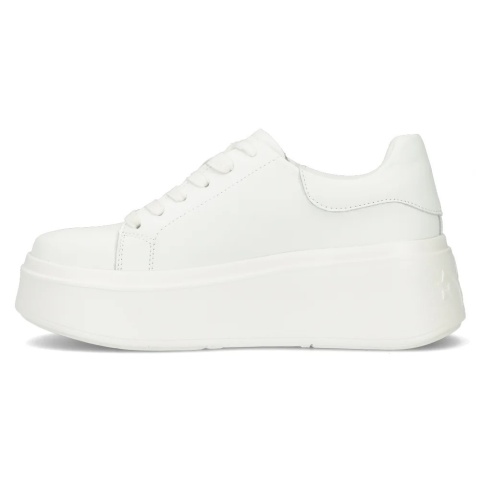 Skórzane sneakersy damskie na platformie Filippo DP6207/24 WH biały Skórzane sneakersy damskie na platformie Filippo DP6207/24 WH biały