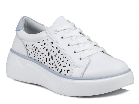 Skórzane sneakersy damskie na platformie Evento 24SP18-6880 biały Skórzane sneakersy damskie na platformie Evento 24SP18-6880 biały
