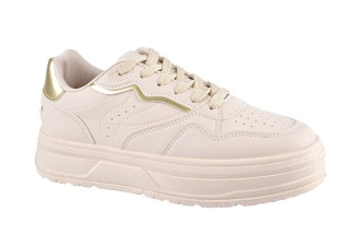 Skórzane sneakersy damskie na platformie Evento 24SP35-7811 beż