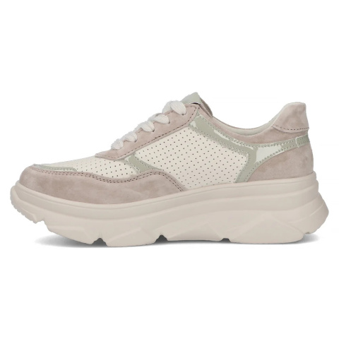 Skórzane sneakersy damskie na platformie Filippo DP6108/24 BE beż Skórzane sneakersy damskie na platformie Filippo DP6108/24 BE beż