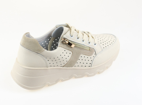 Skórzane sneakersy damskie na platformie T. Sokolski TS W24-245 beż Skórzane sneakersy damskie na platformie T. Sokolski TS W24-245 beż