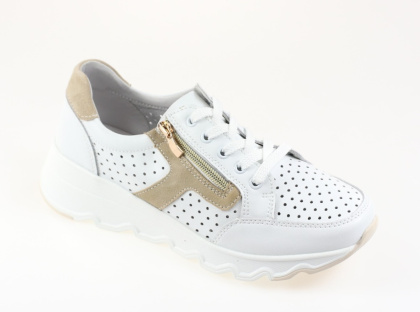Skórzane sneakersy damskie na platformie T. Sokolski TS W24-245 biały