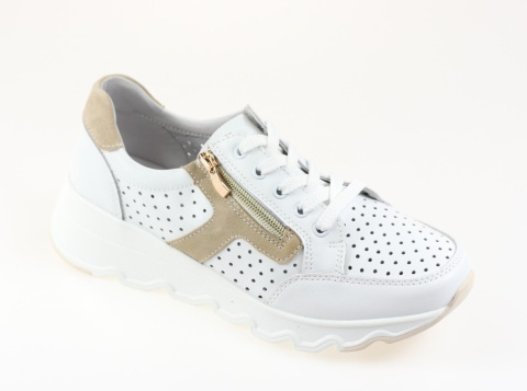 Skórzane sneakersy damskie na platformie T. Sokolski TS W24-245 biały Skórzane sneakersy damskie na platformie T. Sokolski TS W24-245 biały