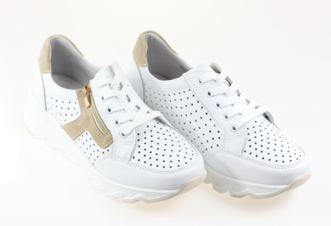 Skórzane sneakersy damskie na platformie T. Sokolski TS W24-245 biały Skórzane sneakersy damskie na platformie T. Sokolski TS W24-245 biały