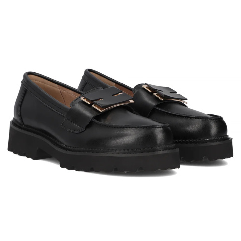Skórzane półbuty damskie Filippo DP6450/24 czarny Skórzane półbuty damskie Filippo DP6450/24 czarny