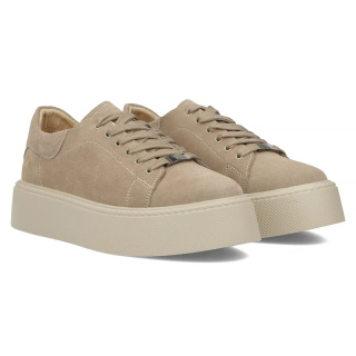 Skórzane sneakersy damskie na platformie Filippo DP6119/24 TP beż