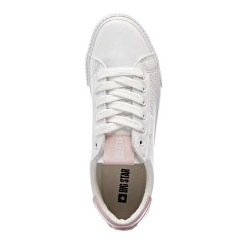Sneakersy damskie białe BIG STAR HH274073 biały/róż Sneakersy damskie białe BIG STAR HH274073 biały/róż