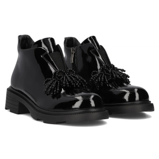 Skórzane botki damskie Filippo DBT6370/24 BK czarne