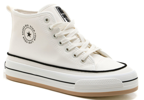 Sneakersy damskie Big Star Shoes OO274061 biały Sneakersy damskie Big Star Shoes OO274061 biały