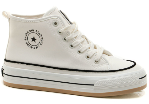 Sneakersy damskie Big Star Shoes OO274061 biały Sneakersy damskie Big Star Shoes OO274061 biały