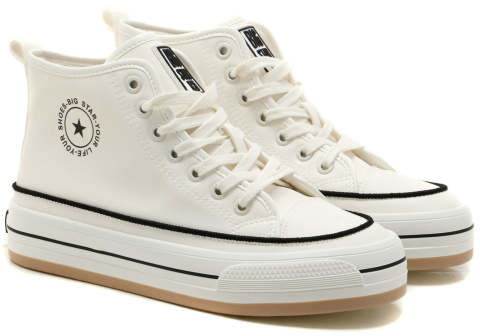 Sneakersy damskie Big Star Shoes OO274061 biały Sneakersy damskie Big Star Shoes OO274061 biały