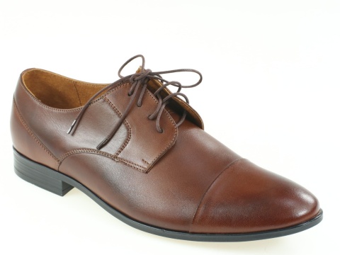 Skórzane półbuty męskie Almano 417 brąz