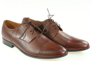 Skórzane półbuty męskie Almano 417 brąz