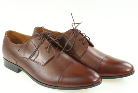 Skórzane półbuty męskie Almano 417 brąz