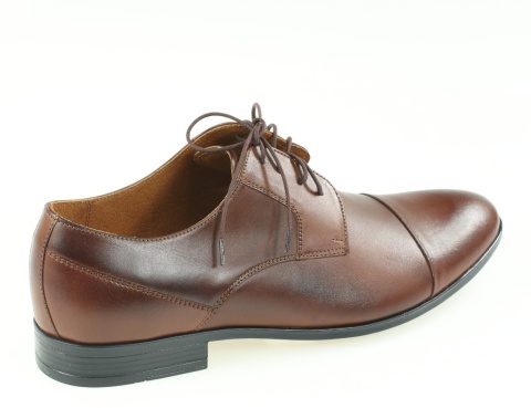 Skórzane półbuty męskie Almano 417 brąz