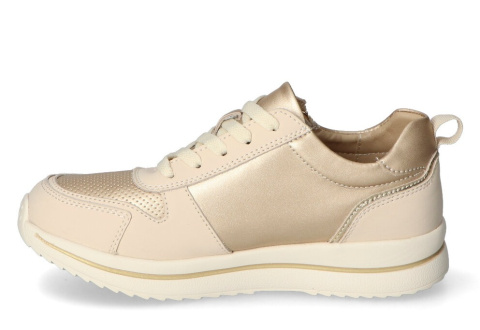 Skórzane sneakersy damskie na platformie Sergio Leone SP-116 beż Skórzane sneakersy damskie na platformie Sergio Leone SP-116 beż