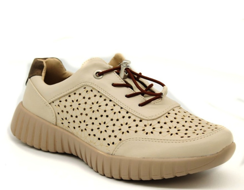 Skórzane sneakersy damskie na platformie M. Daszyński MR2270-2 szary Skórzane sneakersy damskie na platformie M. Daszyński MR2270-2 szary
