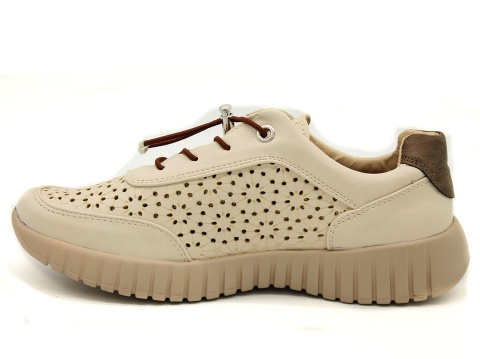 Skórzane sneakersy damskie na platformie M. Daszyński MR2270-2 szary Skórzane sneakersy damskie na platformie M. Daszyński MR2270-2 szary