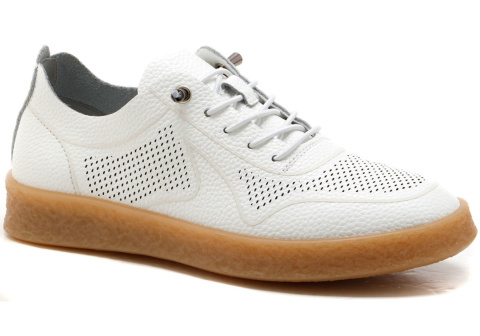 Skórzane sneakersy damskie Sergio Leone SP-111 biały Skórzane sneakersy damskie Sergio Leone SP-111 biały