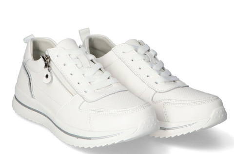 Skórzane sneakersy damskie na platformie Sergio Leone SP-116 biały Skórzane sneakersy damskie na platformie Sergio Leone SP-116 biały
