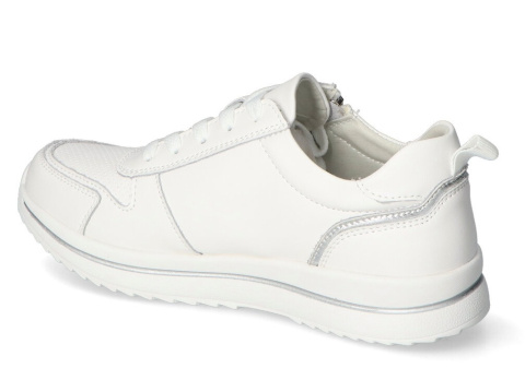 Skórzane sneakersy damskie na platformie Sergio Leone SP-116 biały Skórzane sneakersy damskie na platformie Sergio Leone SP-116 biały