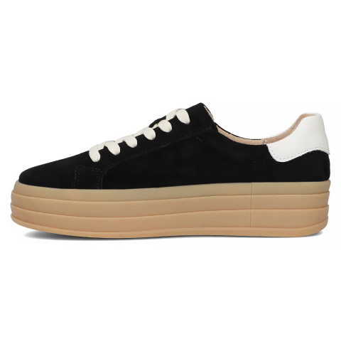 Skórzane sneakersy damskie na platformie Filippo DP6744/25 BK czarny Skórzane sneakersy damskie na platformie Filippo DP6744/25 BK czarny