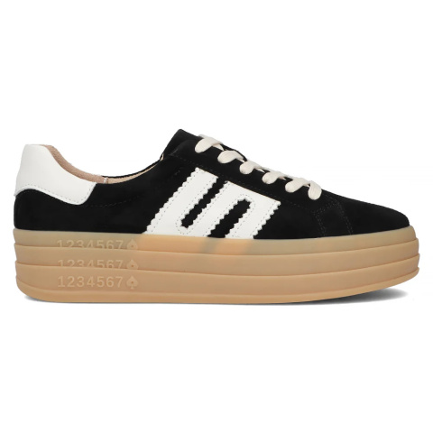 Skórzane sneakersy damskie na platformie Filippo DP6744/25 BK czarny Skórzane sneakersy damskie na platformie Filippo DP6744/25 BK czarny