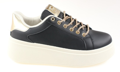 Sneakersy damskie na platformie H2472-1 czarny