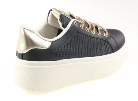 Sneakersy damskie na platformie H2472-1 czarny Sneakersy damskie na platformie H2472-1 czarny