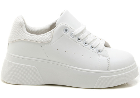 Sneakersy damskie na platformie McBraun PL23290 biały Sneakersy damskie na platformie McBraun PL23290 biały