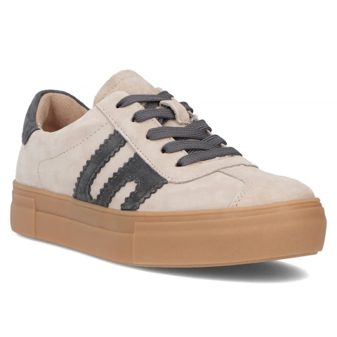 Skórzane sneakersy damskie na platformie Filippo DP6798/25 BE GR beż Skórzane sneakersy damskie na platformie Filippo DP6798/25 BE GR beż