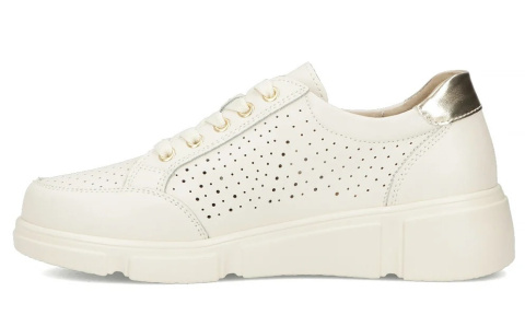 Skórzane sneakersy damskie na platformie Filippo DP6702/25 BE beż Skórzane sneakersy damskie na platformie Filippo DP6702/25 BE beż