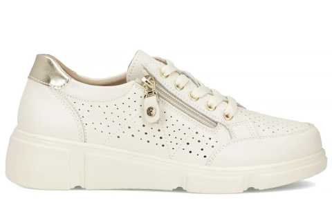 Skórzane sneakersy damskie na platformie Filippo DP6702/25 BE beż Skórzane sneakersy damskie na platformie Filippo DP6702/25 BE beż