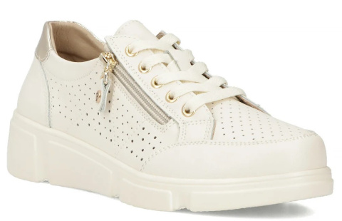 Skórzane sneakersy damskie na platformie Filippo DP6702/25 BE beż Skórzane sneakersy damskie na platformie Filippo DP6702/25 BE beż