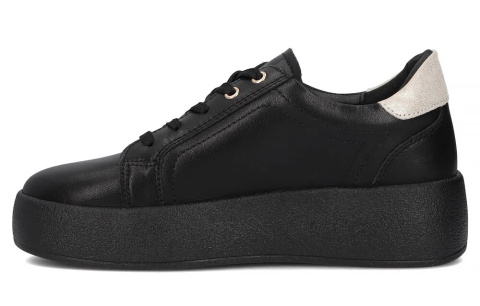 Skórzane sneakersy damskie na platformie Filippo DP6721/25 BK czarny Skórzane sneakersy damskie na platformie Filippo DP6721/25 BK czarny
