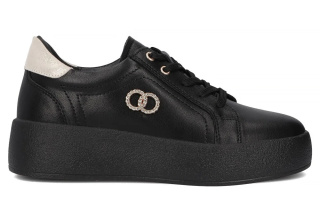 Skórzane sneakersy damskie Filippo DP6721/25 BK czarny