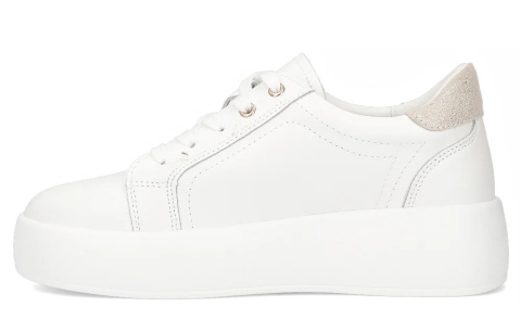 Skórzane sneakersy damskie na platformie Filippo DP6721/25 WH biały Skórzane sneakersy damskie na platformie Filippo DP6721/25 WH biały